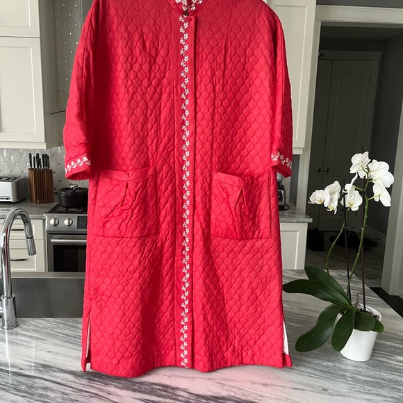 Vintage quilted nylon zip up dressing gown size small - Picture 14 of 17